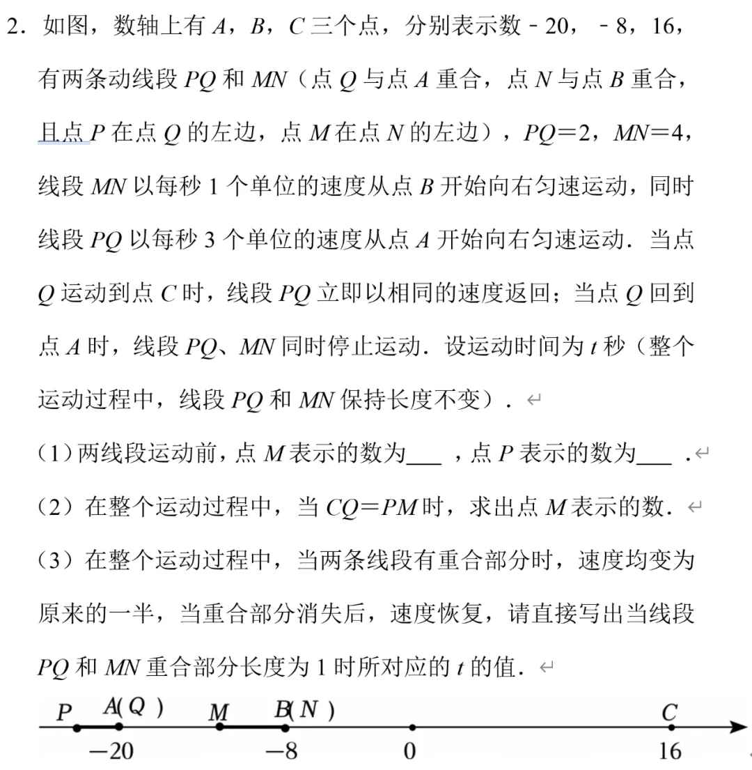 初一数学难点7,数轴上的动线段问题-第3张图片-四季读书网 初一数学难点7,数轴上的动线段问题-第3张图片-四季读书网