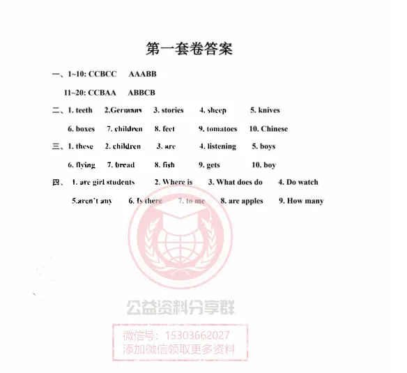 【初一/六上】2025年哈49六(上)英语·语法卷(一)-第5张图片-四季读书网 【初一/六上】2025年哈49六(上)英语·语法卷(一)-第5张图片-四季读书网