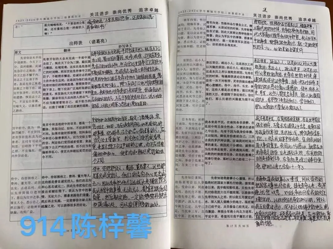 夏日耕耘结硕果,蓄力初三展收获 ——九年级优秀暑假作业评选-第21张图片-四季读书网 夏日耕耘结硕果,蓄力初三展收获 ——九年级优秀暑假作业评选-第21张图片-四季读书网