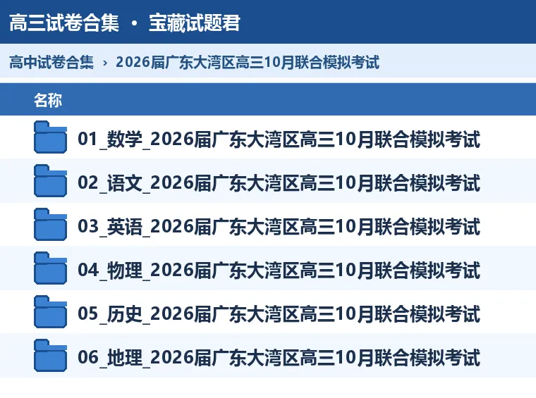 2026届广东大湾区高三10月联合模拟考试 无水印 可下载 含答案解析-第1张图片-四季读书网 2026届广东大湾区高三10月联合模拟考试 无水印 可下载 含答案解析-第1张图片-四季读书网