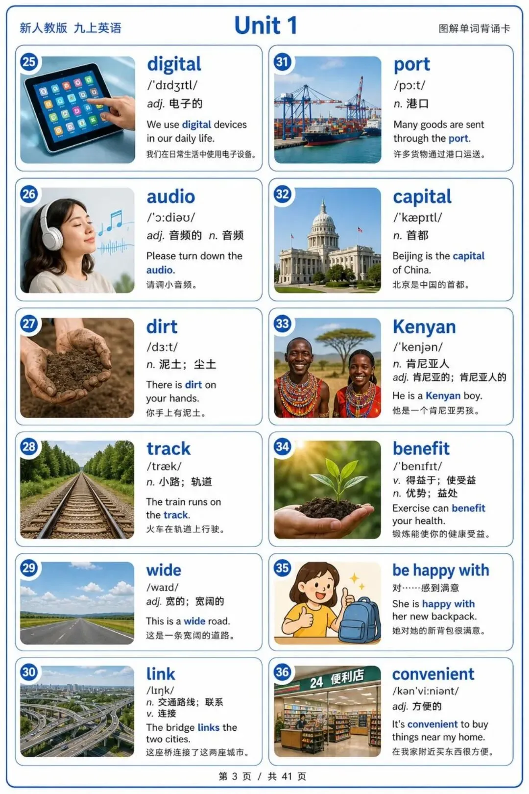 中考群福利!人教新版九上英语单词图解背诵卡(必打印)-第6张图片-四季读书网 中考群福利!人教新版九上英语单词图解背诵卡(必打印)-第6张图片-四季读书网