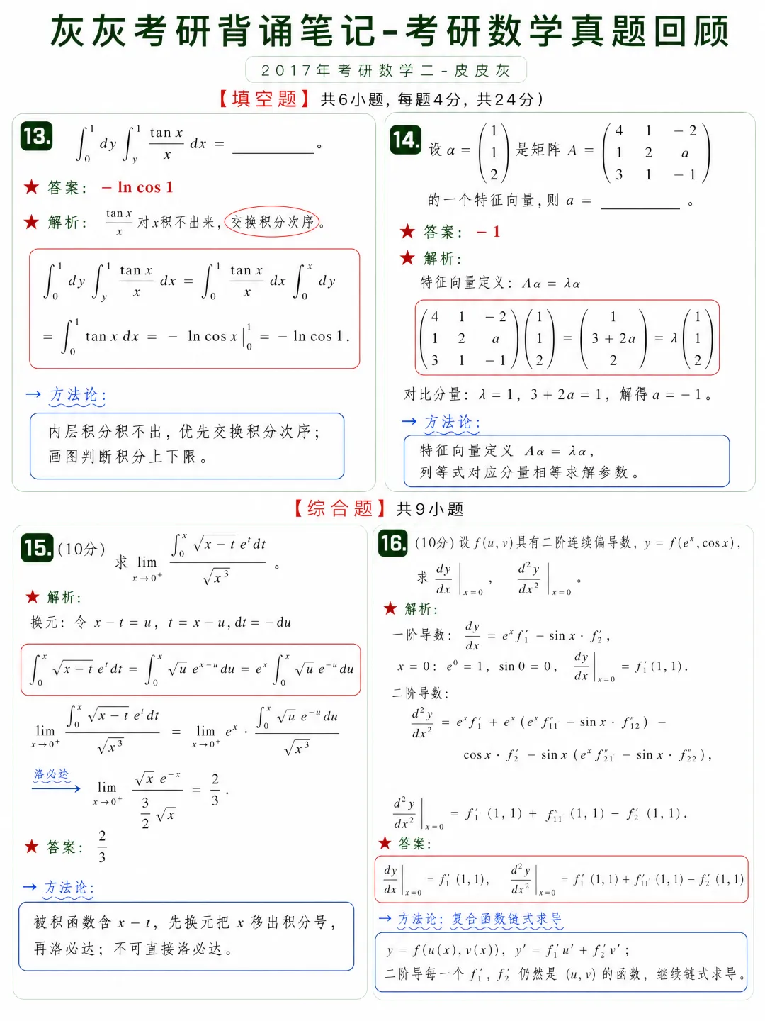 【2017年】考研数学二真题回顾-第5张图片-四季读书网