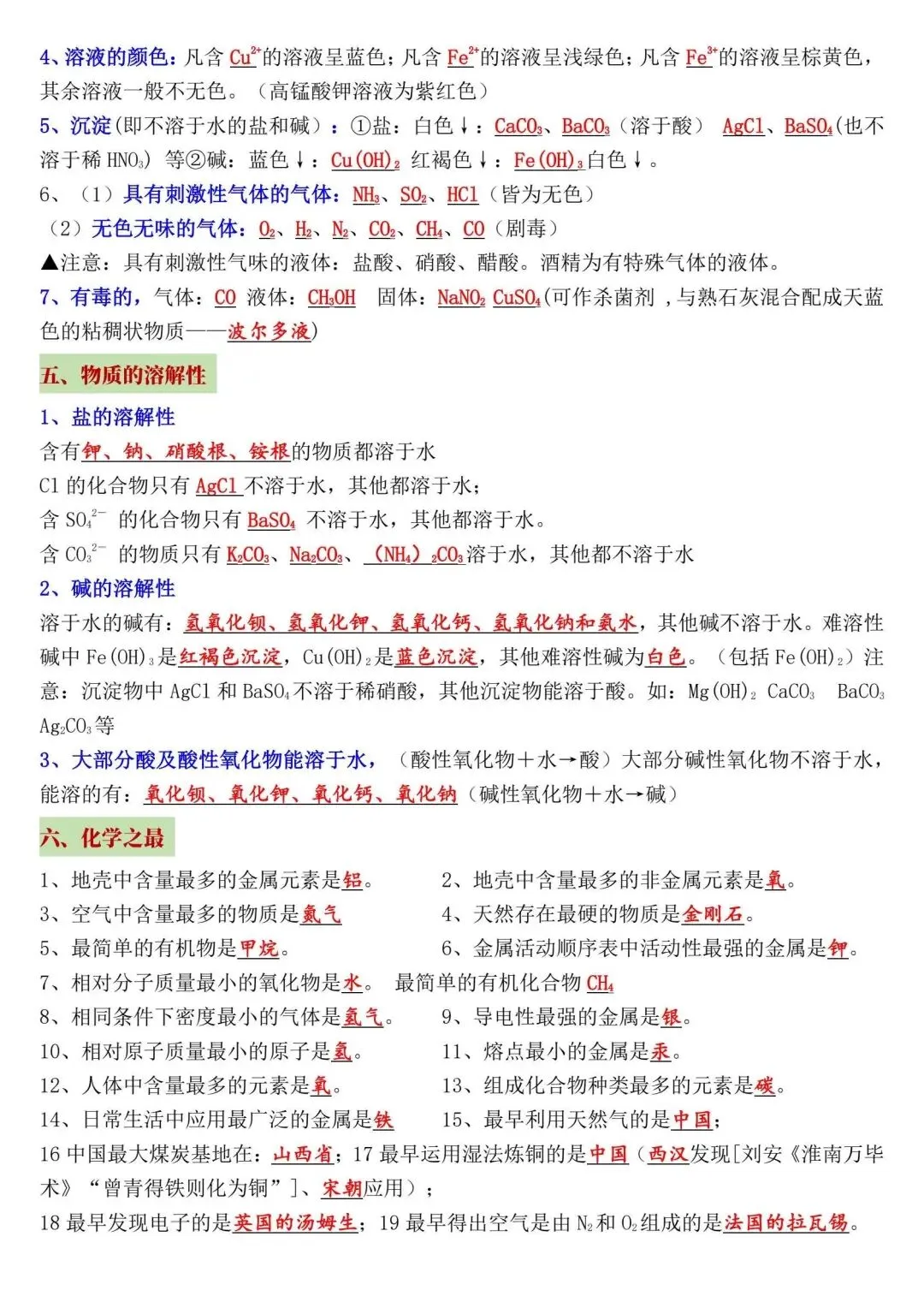 初中化学(中考化学)必熟悉的知识点汇总!转给孩子,中考上岸!-第5张图片-四季读书网