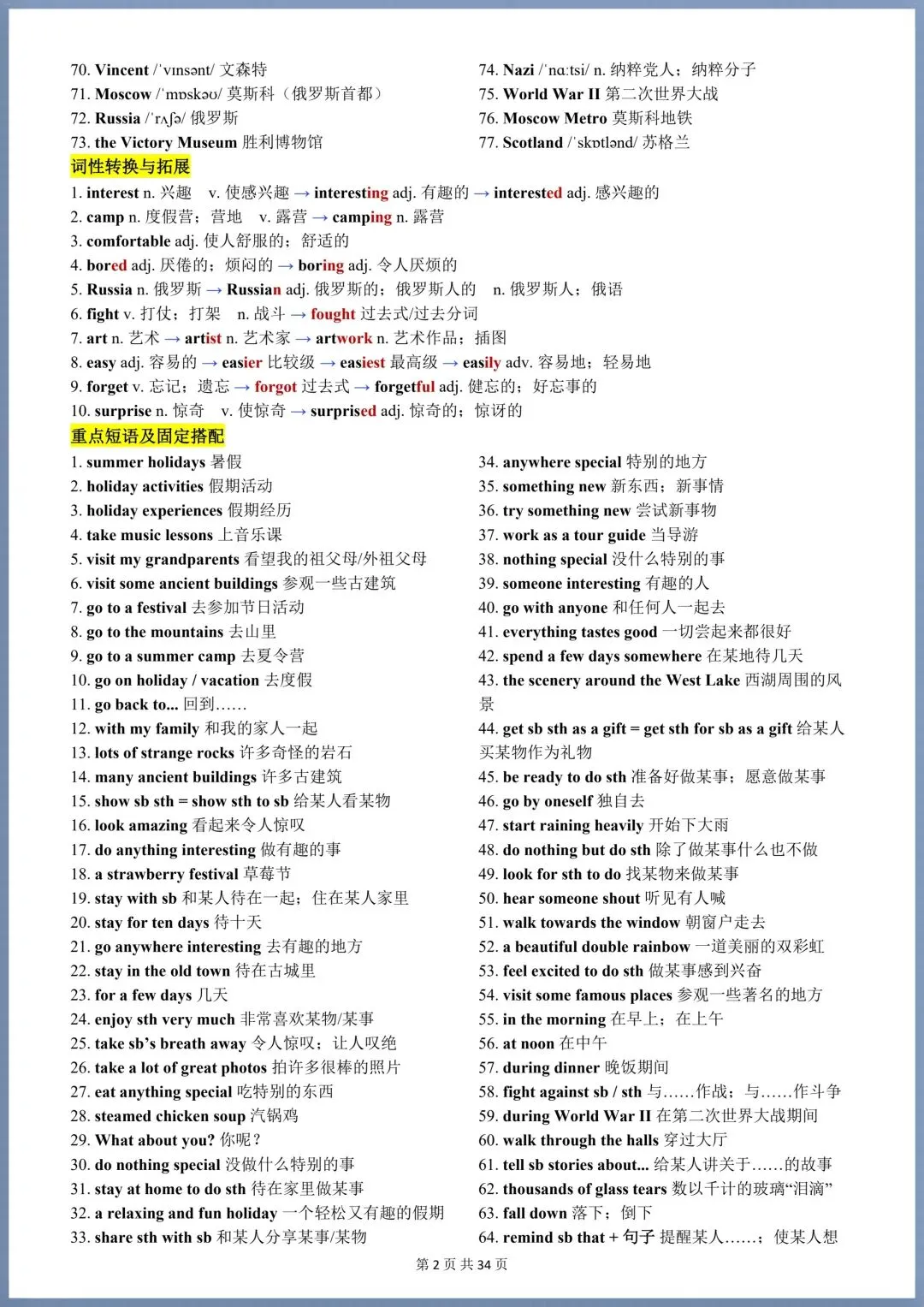初二英语|2026 秋新八年级上册英语(人教版)单词+词性转换+短语搭配+句子(背诵版+默写版),电子版可打印!-第18张图片-四季读书网