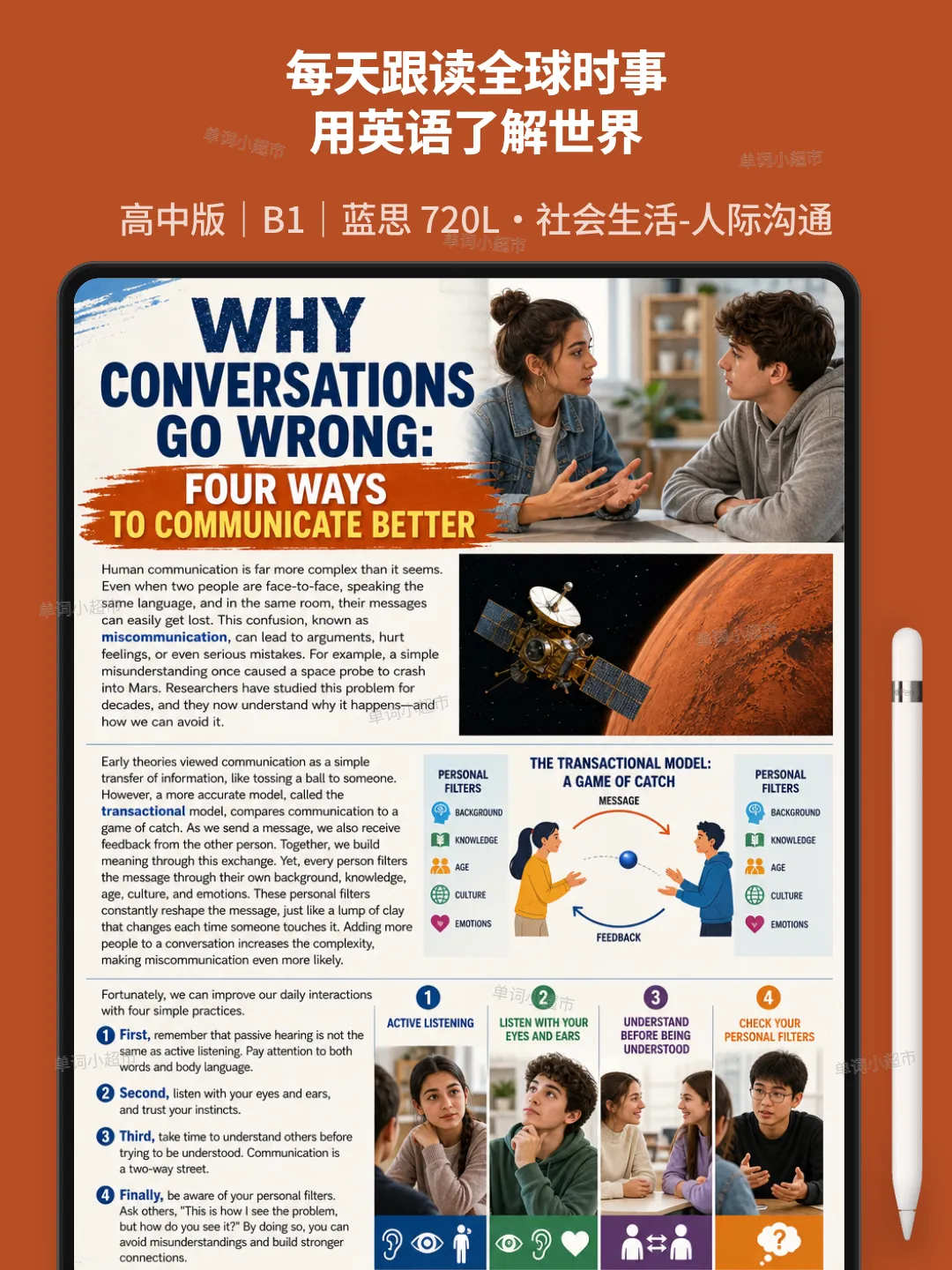 80篇时文搞定高考3500个单词·火星探测器坠毁背后的沟通失误,练课标词与完形填空搭配-第1张图片-四季读书网
