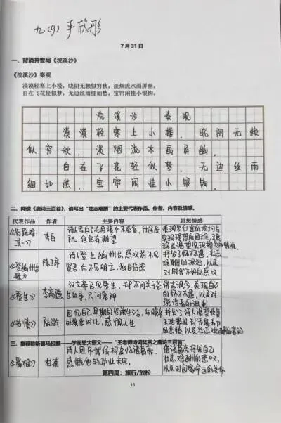盛夏拾光,奔赴初三——云山学校龙珠校区九年级暑假优秀作业展示-第3张图片-四季读书网