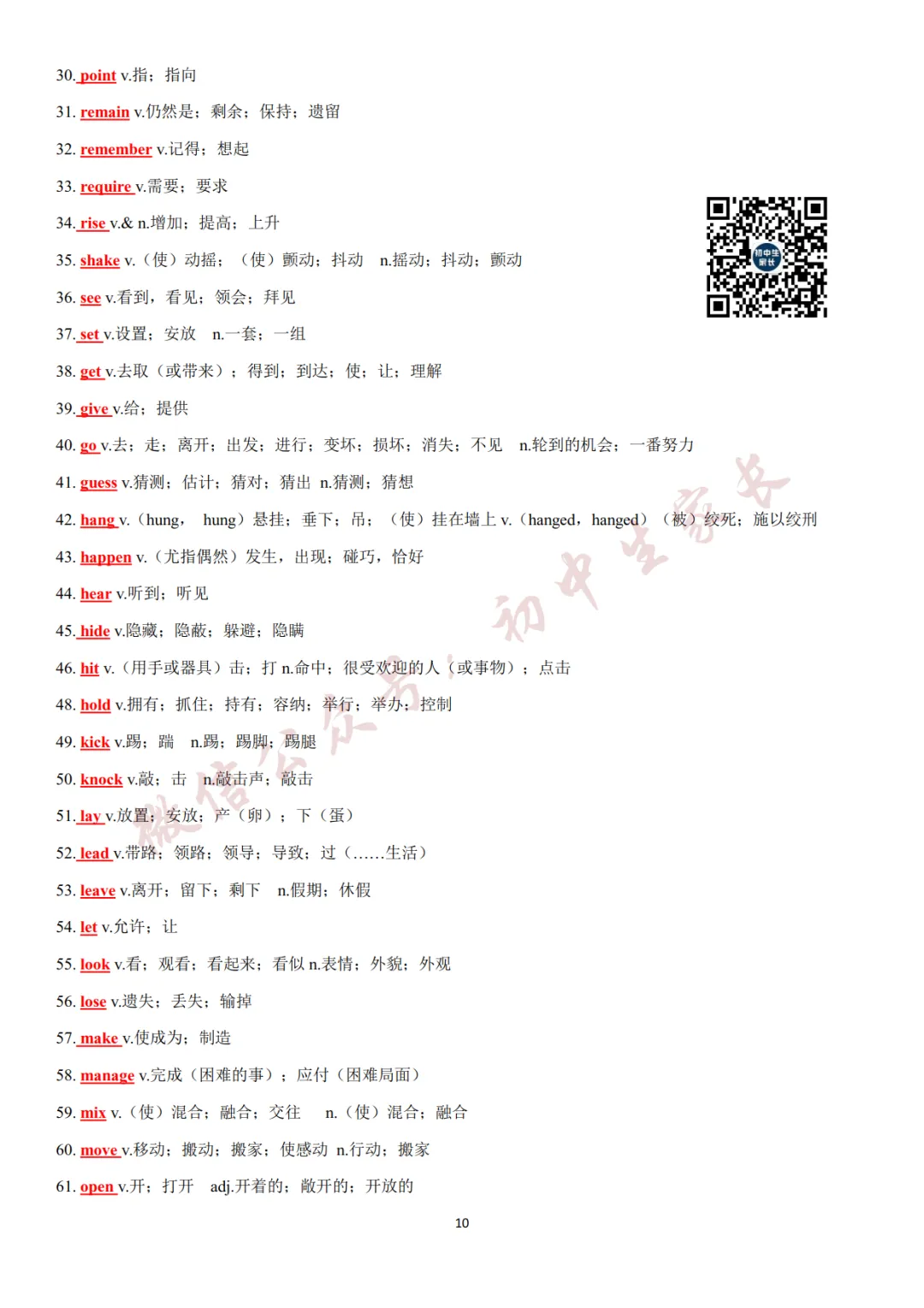 2027年中考英语热点话题词汇必背42页,替孩子转发一份!(可打印)-第11张图片-四季读书网