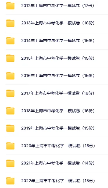【中考一模】2014-2026上海初三化学一模试卷+答案解析合集(高清完整版)-第2张图片-四季读书网