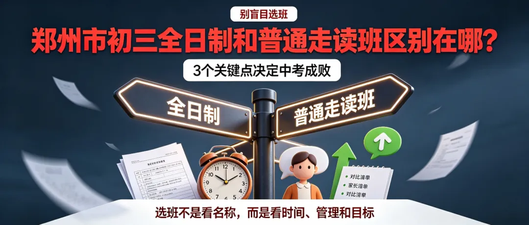 郑州市初三全日制和普通走读班区别在哪?3个关键点决定中考成败-第2张图片-四季读书网