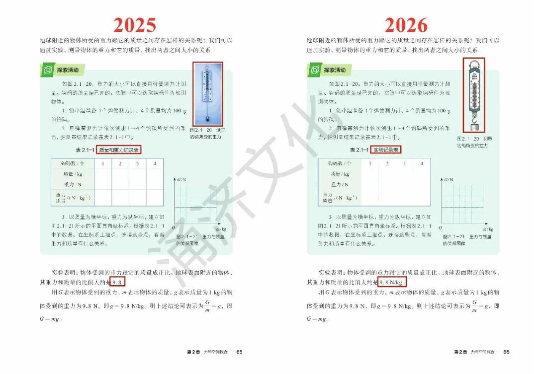 初二科学又改!浙教版八上 2025/2026 版教材差异-第22张图片-四季读书网