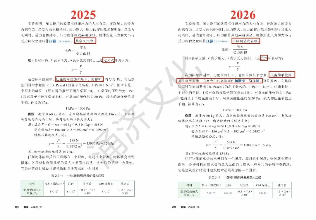 初二科学又改!浙教版八上 2025/2026 版教材差异-第27张图片-四季读书网