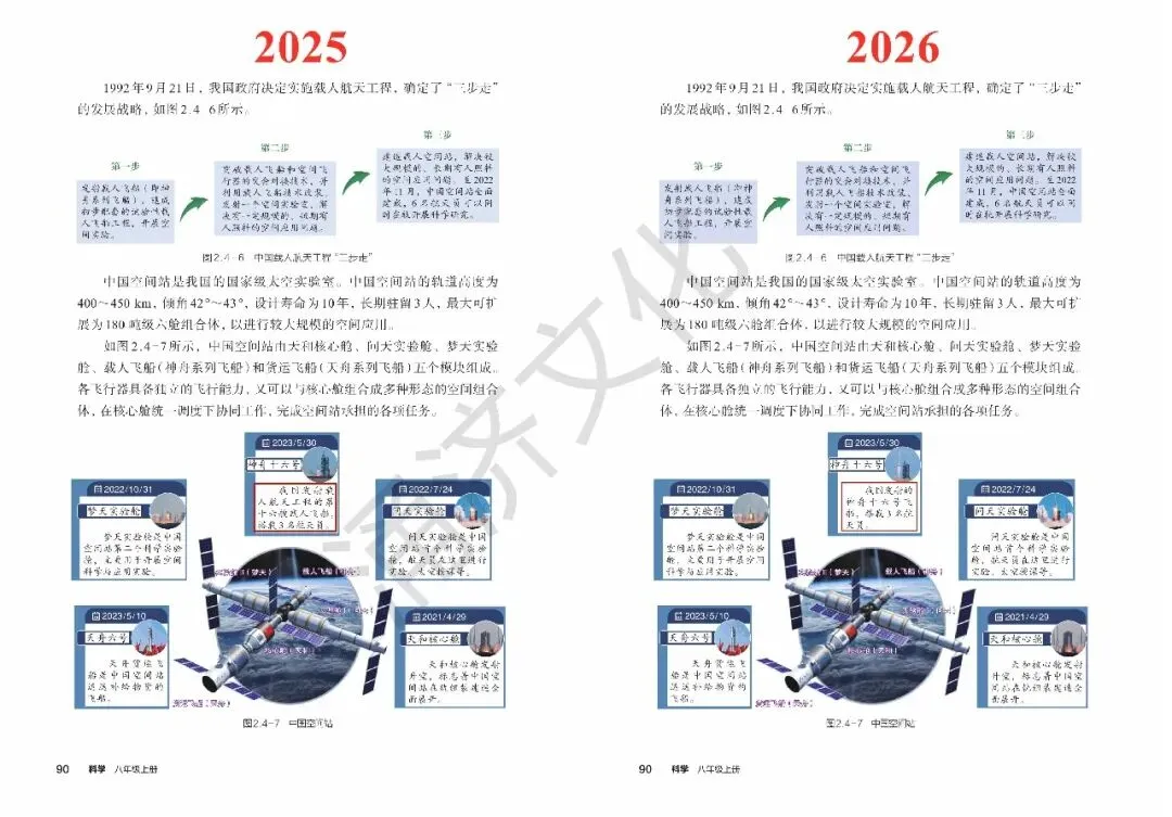 初二科学又改!浙教版八上 2025/2026 版教材差异-第28张图片-四季读书网
