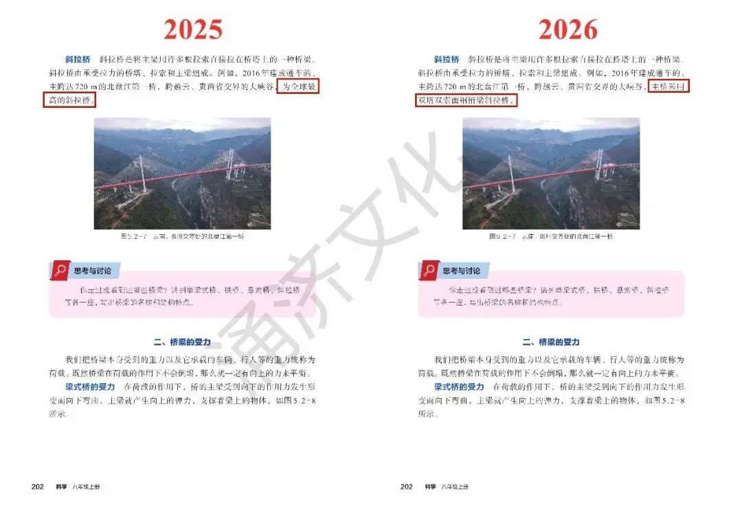初二科学又改!浙教版八上 2025/2026 版教材差异-第51张图片-四季读书网