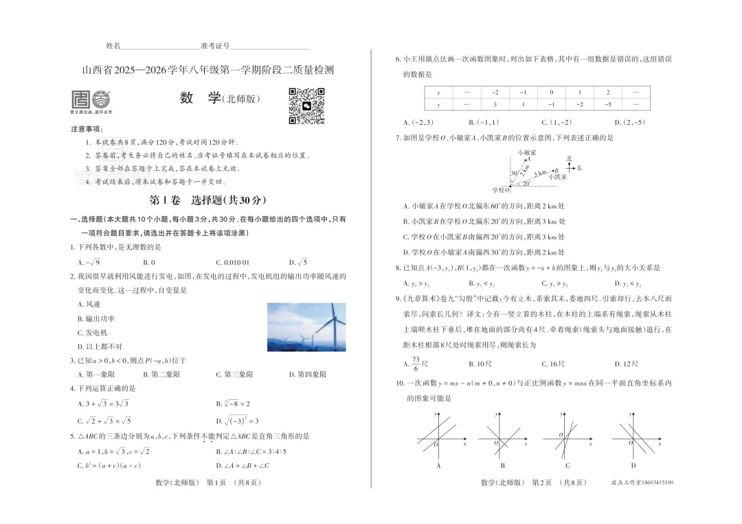 【初二月考】晋文源2025-2026八年级(上)阶段二质量检测-第6张图片-四季读书网 【初二月考】晋文源2025-2026八年级(上)阶段二质量检测-第6张图片-四季读书网