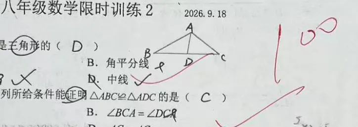 2026-2027外国语初二数学周测——(隐藏手拉手)-第1张图片-四季读书网