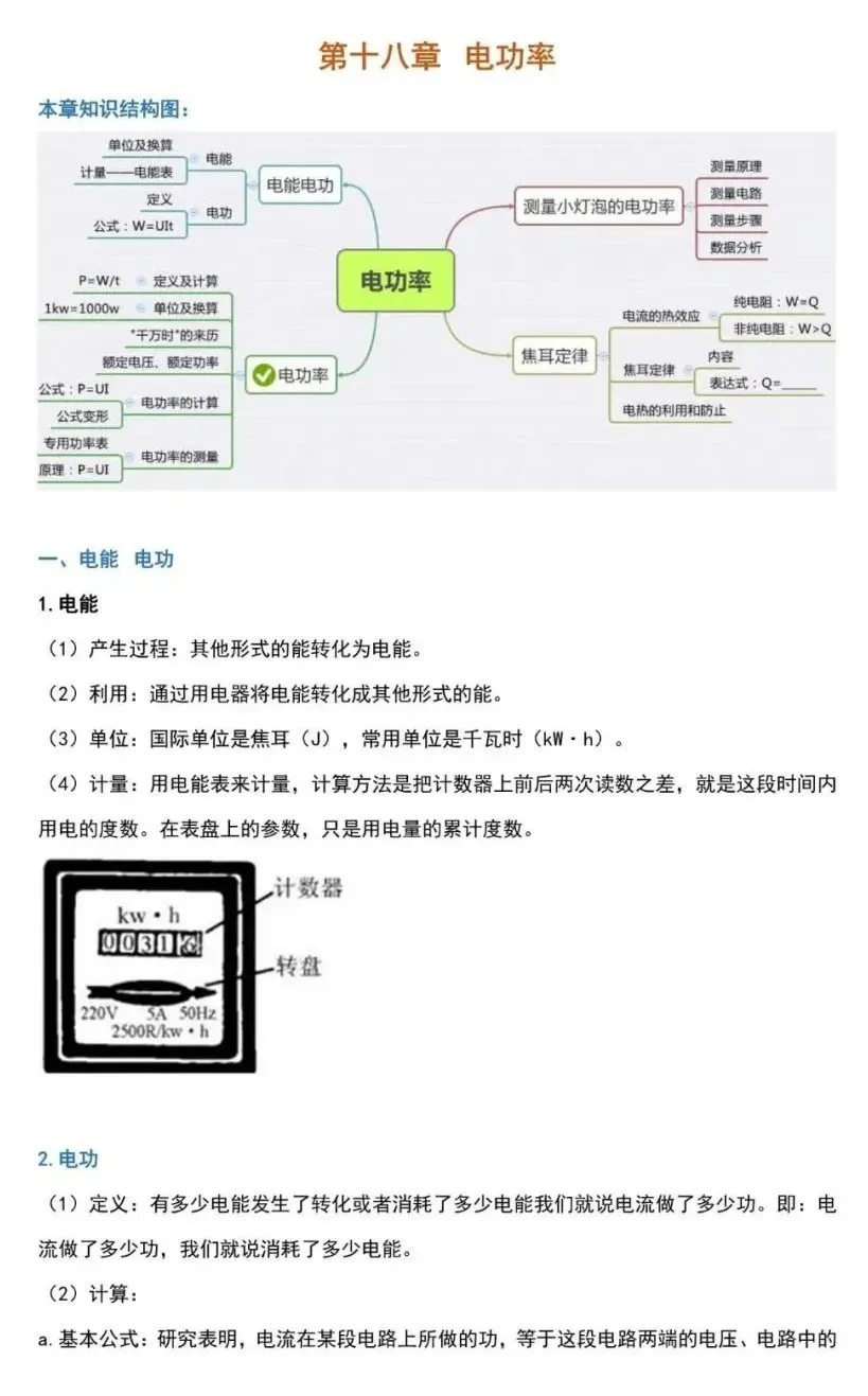 九年级物理全册预习大纲!转给新初三的孩子们!-第17张图片-四季读书网