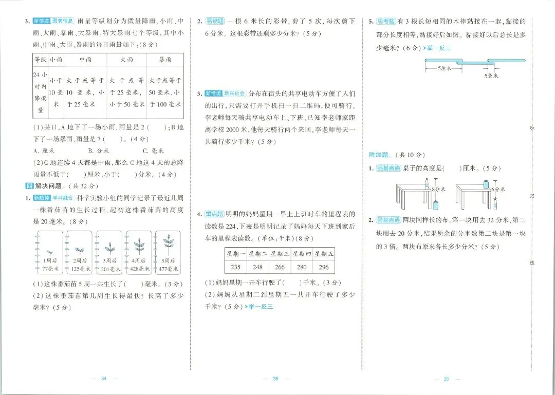 三年级数学人教版试卷《单元卷+期中卷+期末卷》含答案26套-第14张图片-四季读书网 三年级数学人教版试卷《单元卷+期中卷+期末卷》含答案26套-第14张图片-四季读书网