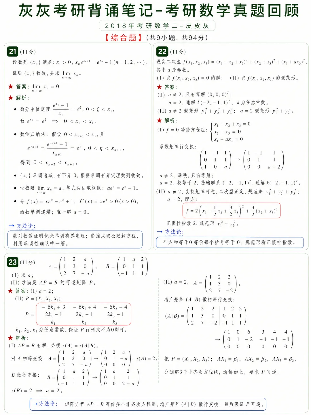 【2018年】考研数学二真题回顾-第7张图片-四季读书网