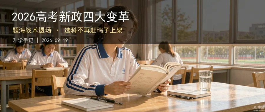 2026高考新政四大变革:题海战术正式退场,选科不能再"赶鸭子上架"了-第1张图片-四季读书网 2026高考新政四大变革:题海战术正式退场,选科不能再"赶鸭子上架"了-第1张图片-四季读书网