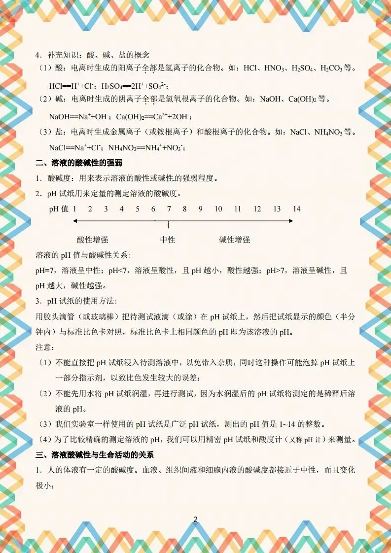 初三化学酸碱盐知识点(最全整理版)-第3张图片-四季读书网