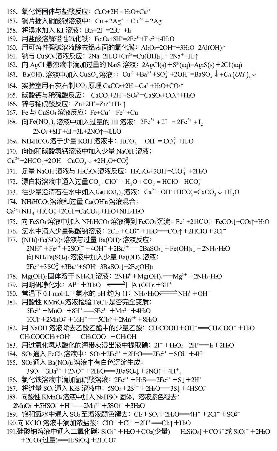【高考化学】高考化学常考离子方程式汇总-第6张图片-四季读书网