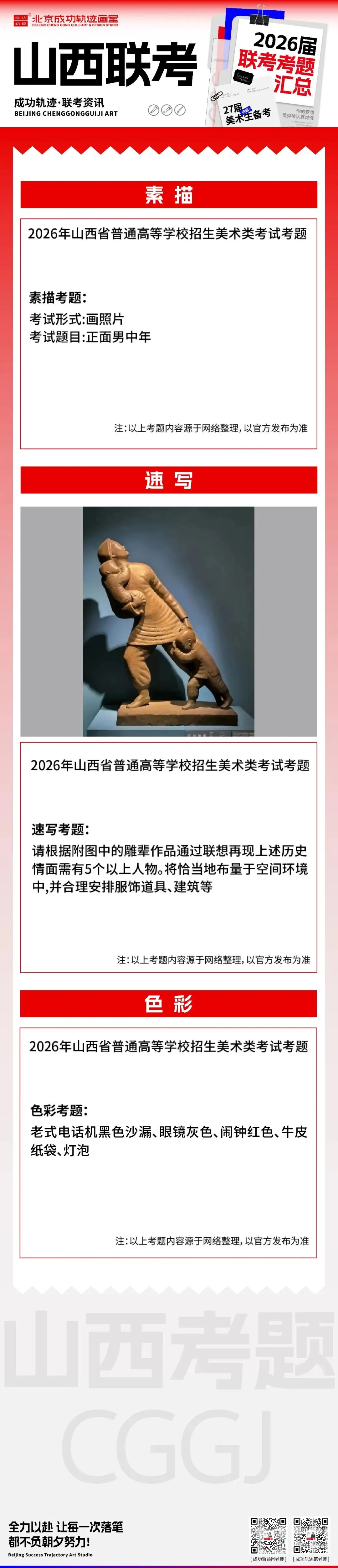 【联考三科真题】2026届各省美术联考真题汇总!27届美术生备考速看-第3张图片-四季读书网 【联考三科真题】2026届各省美术联考真题汇总!27届美术生备考速看-第3张图片-四季读书网