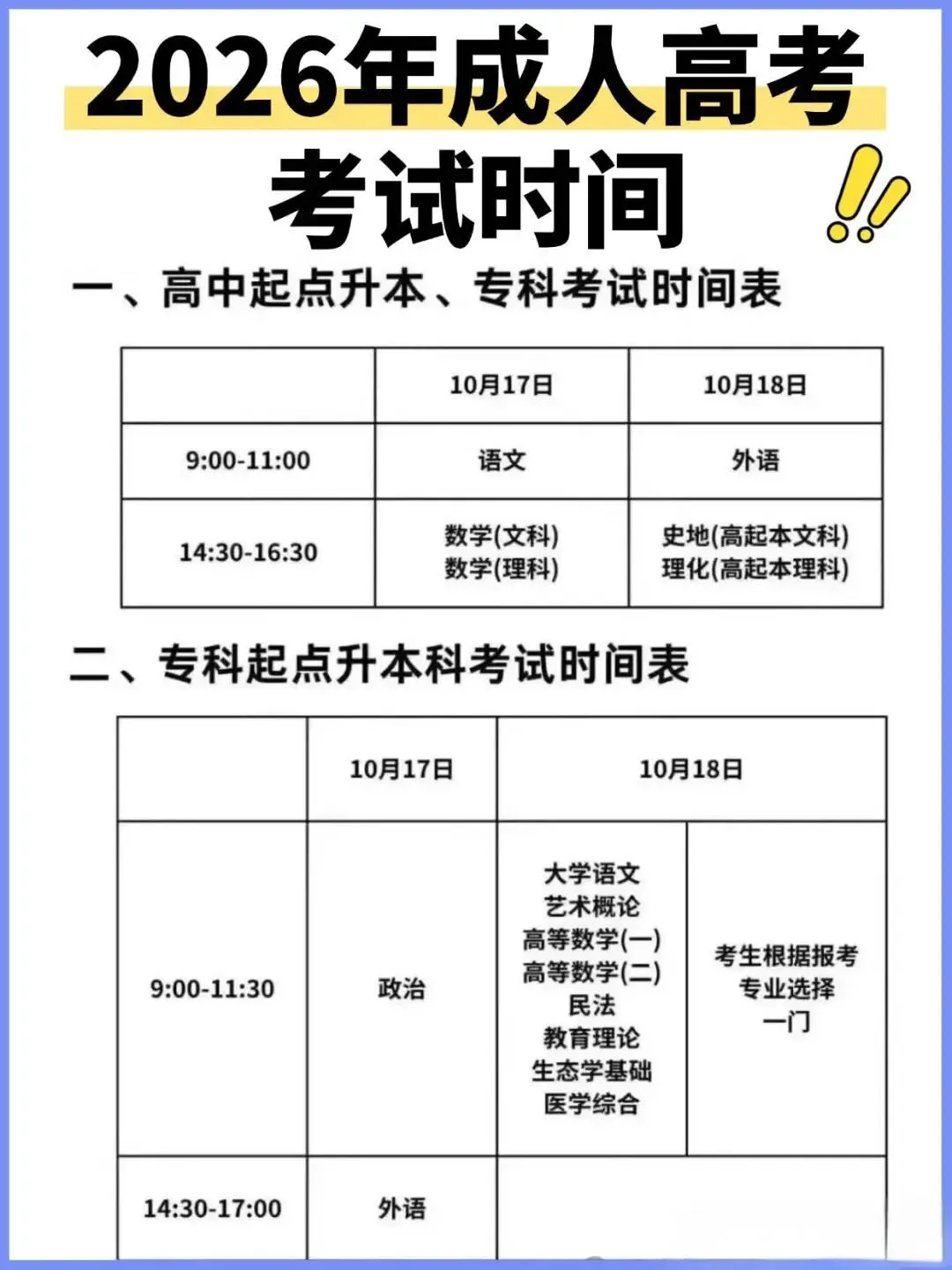 2026年成人高考各科目答题技巧及考点总结!-第2张图片-四季读书网
