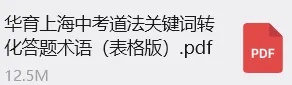 上海初三中考道法关键词转换答题术语-第3张图片-四季读书网