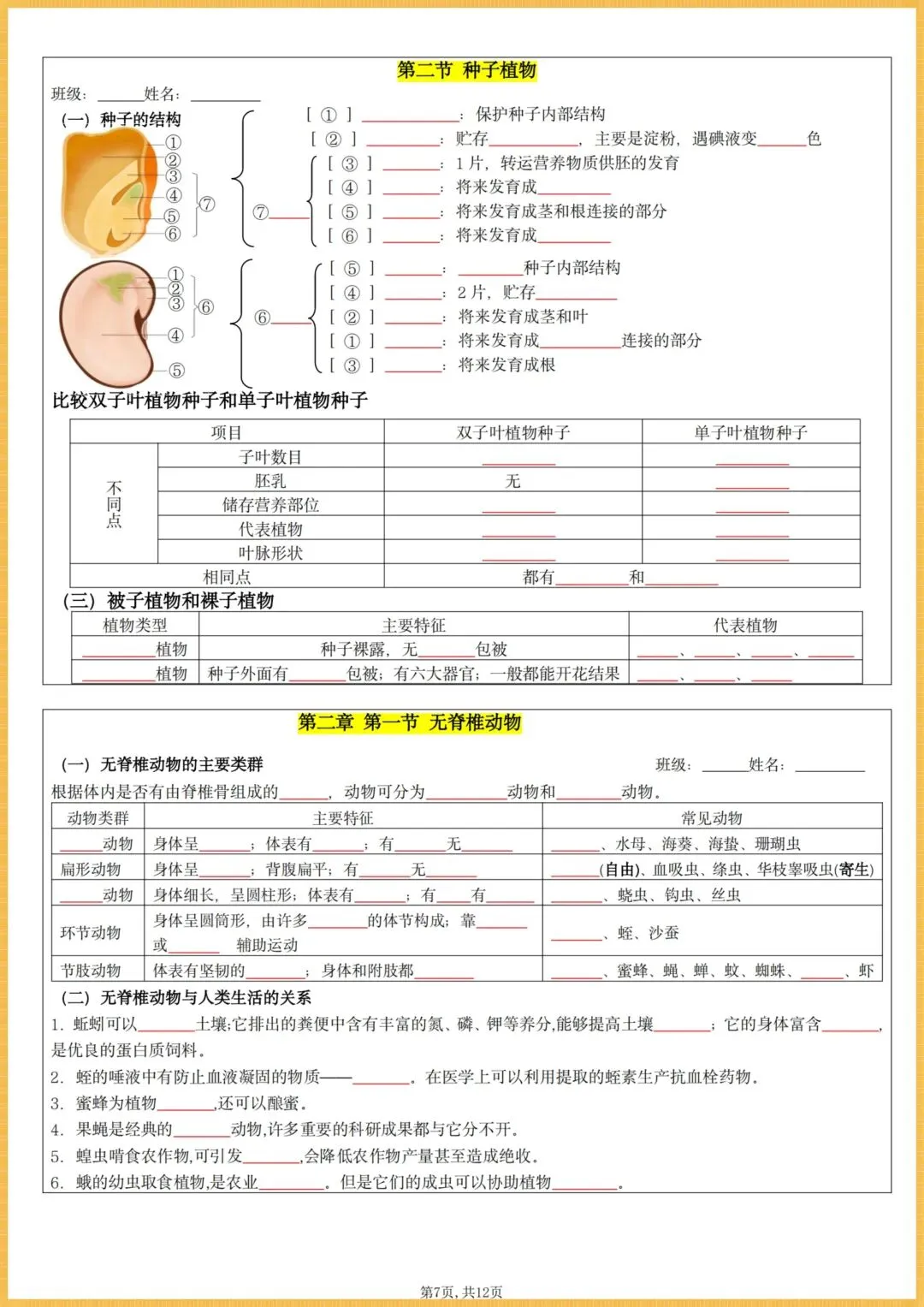 初一生物|2026秋(人教版)七年级上册生物全册核心知识点总结(背诵版+默写版),电子版可打印!-第7张图片-四季读书网