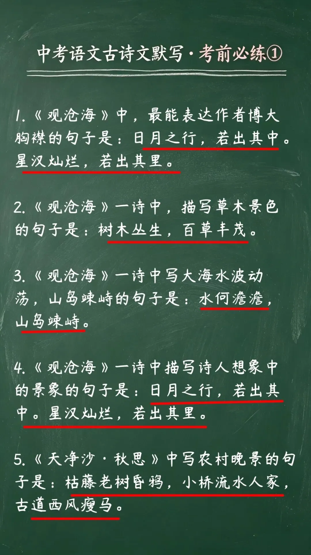 初三别盲目刷题!课内默写,每天5道稳稳练!-第1张图片-四季读书网
