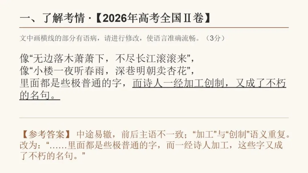 2027届高考语言文字运用之 修改病句基础拔高 动画已设,方便教学-第4张图片-四季读书网