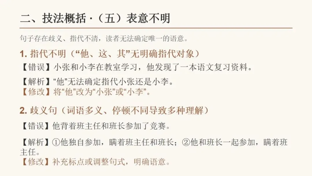 2027届高考语言文字运用之 修改病句基础拔高 动画已设,方便教学-第15张图片-四季读书网