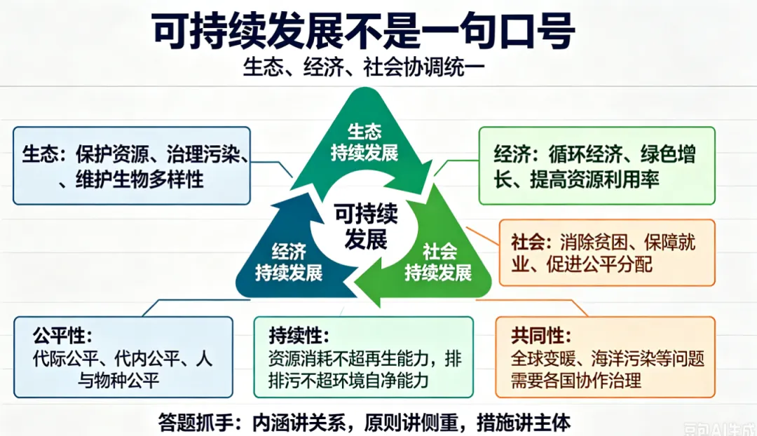 高考地理(必修二)必考知识点|走向人地协调(可持续发展)知识点总结-第2张图片-四季读书网 高考地理(必修二)必考知识点|走向人地协调(可持续发展)知识点总结-第2张图片-四季读书网