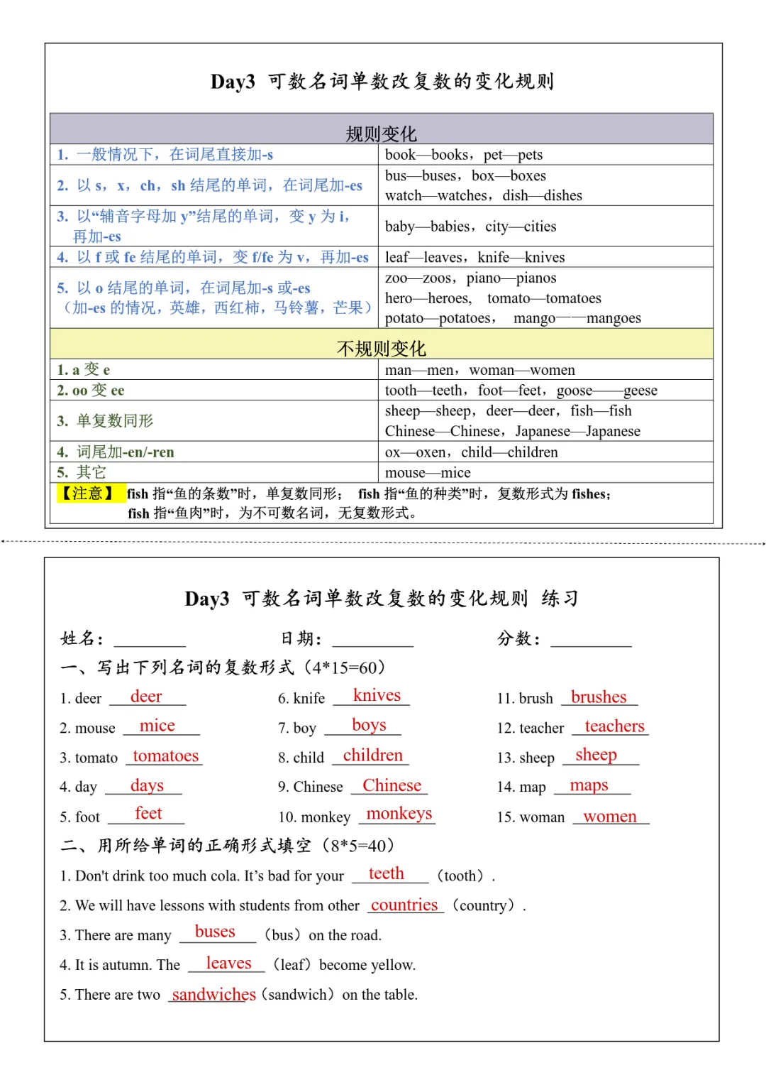 初一英语语法知识点总结归纳-第3张图片-四季读书网 初一英语语法知识点总结归纳-第3张图片-四季读书网