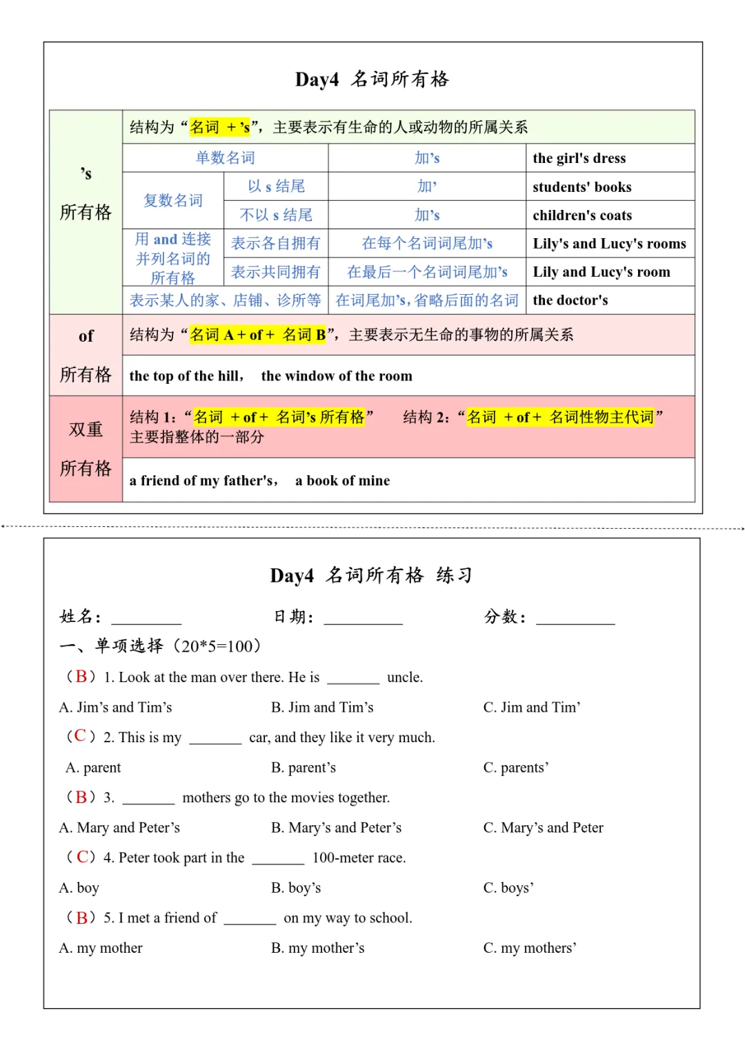 初一英语语法知识点总结归纳-第4张图片-四季读书网 初一英语语法知识点总结归纳-第4张图片-四季读书网