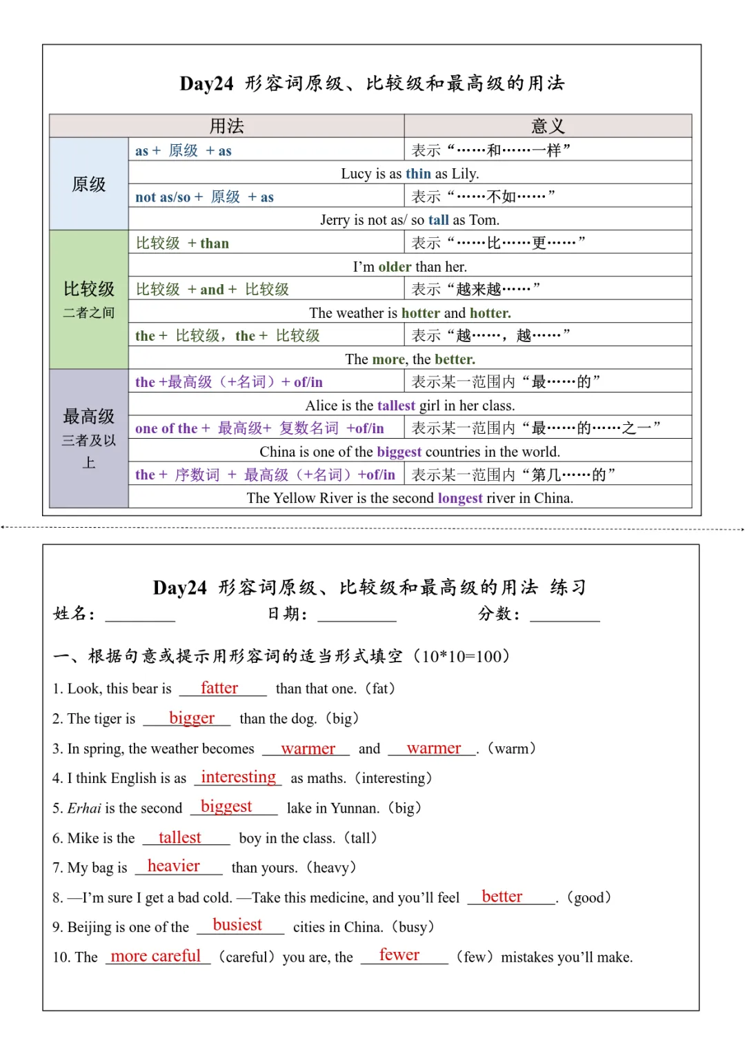 初一英语语法知识点总结归纳-第24张图片-四季读书网 初一英语语法知识点总结归纳-第24张图片-四季读书网