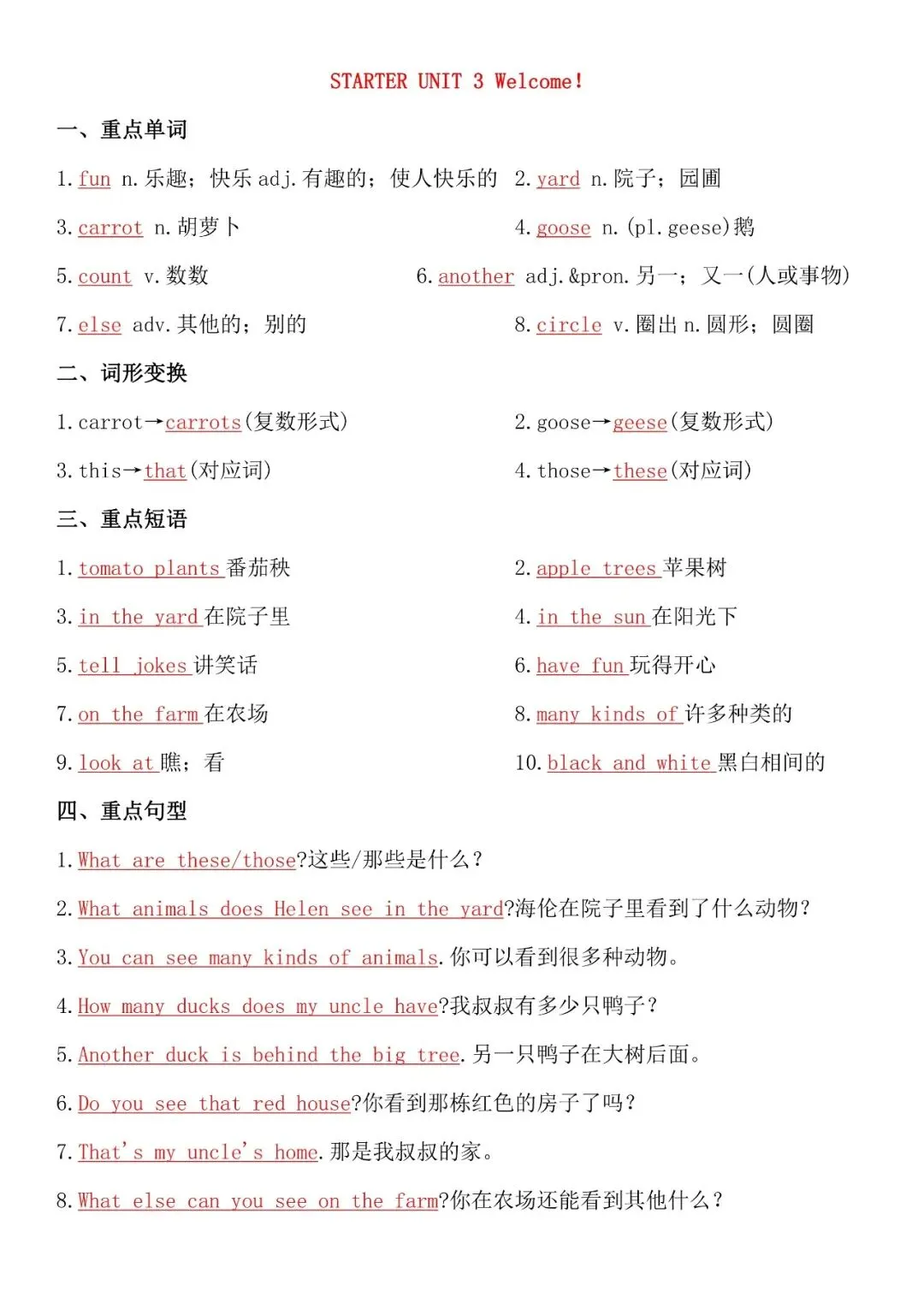 【初一】2026七年级上册人教版英语重点单词短语句型汇总清单,完整电子版可打印使用!-第6张图片-四季读书网 【初一】2026七年级上册人教版英语重点单词短语句型汇总清单,完整电子版可打印使用!-第6张图片-四季读书网