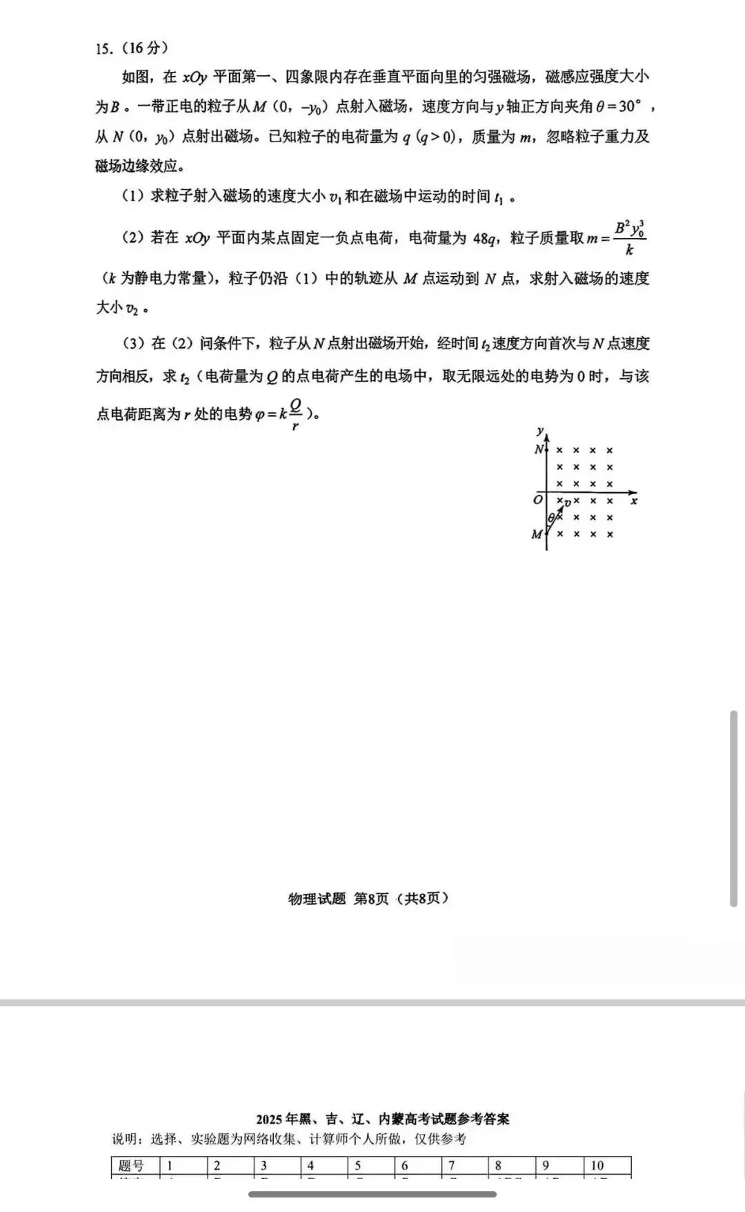 高考物理生物化学试卷加答案-第8张图片-四季读书网