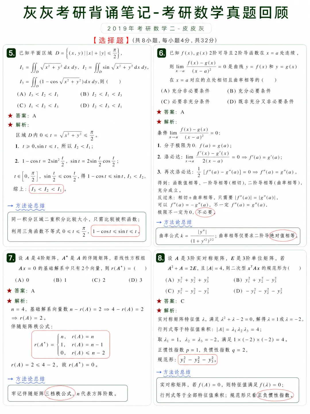 【2019年】考研数学二真题回顾-第3张图片-四季读书网