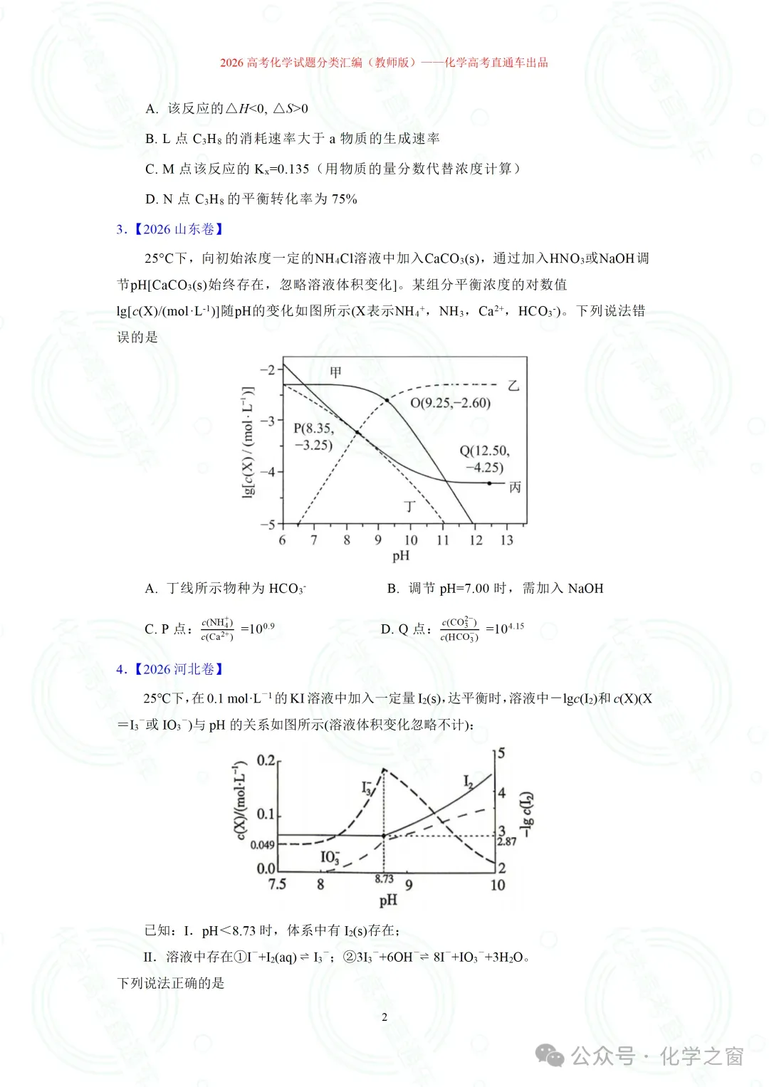 2026高考化学试题分类汇编:专题18-离子浓度大小关系曲线(精编word版)-第2张图片-四季读书网 2026高考化学试题分类汇编:专题18-离子浓度大小关系曲线(精编word版)-第2张图片-四季读书网