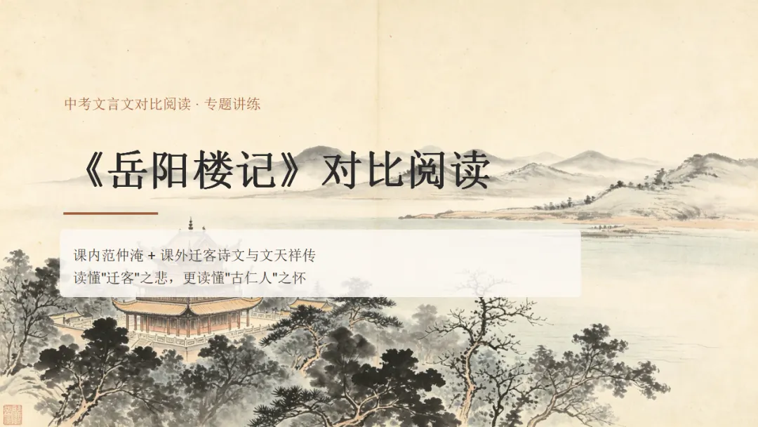中考真题——《岳阳楼记》对比阅读训练及讲解-第1张图片-四季读书网