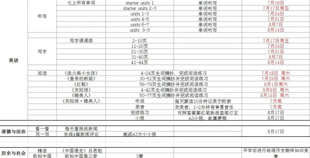 杭城初一新生的暑期计划逆天了!网友:感觉自己那么多年暑假白过了-第3张图片-四季读书网 杭城初一新生的暑期计划逆天了!网友:感觉自己那么多年暑假白过了-第3张图片-四季读书网