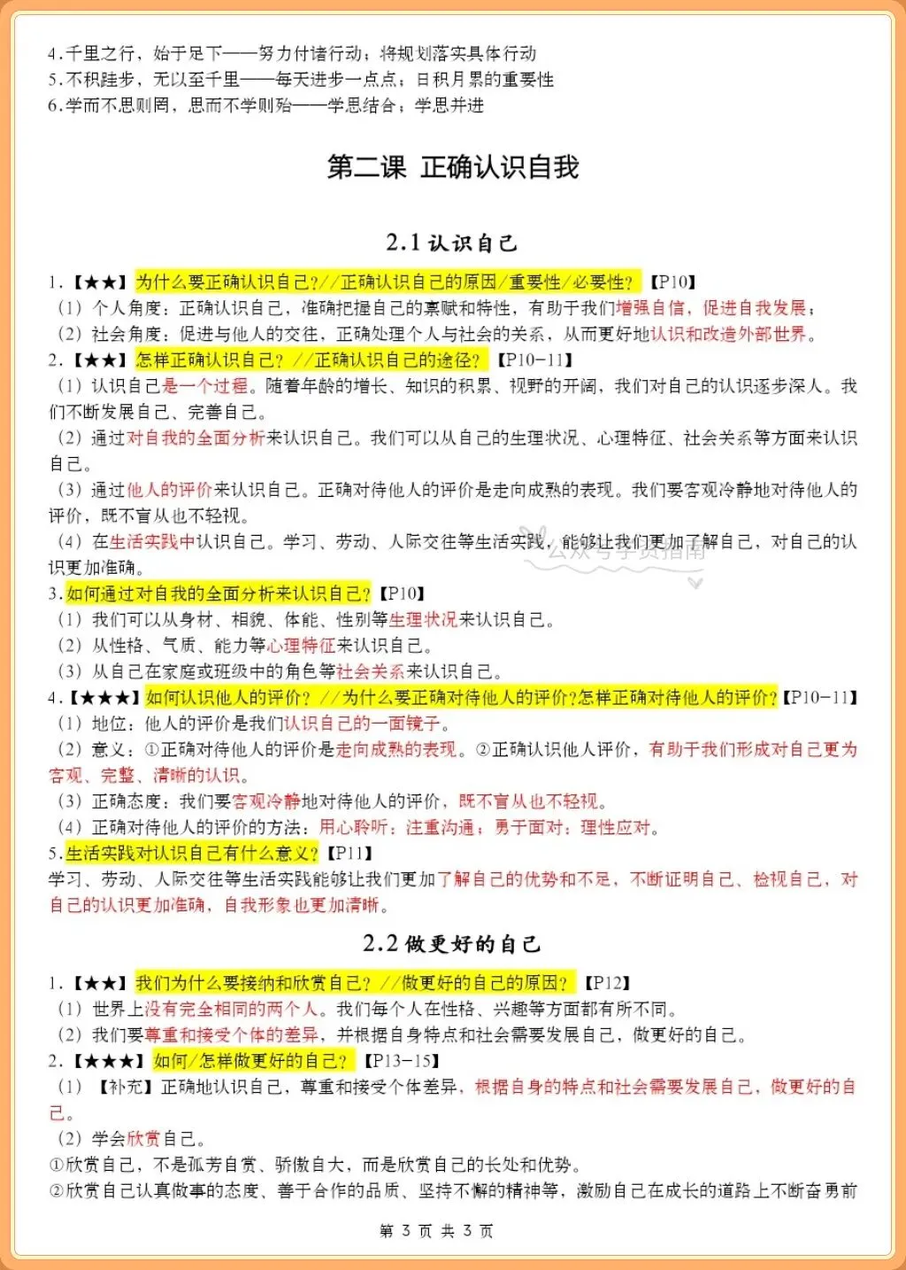 初一道法|2026年人教版七年级上册道法知识点提纲(含重点背诵页码)-第4张图片-四季读书网 初一道法|2026年人教版七年级上册道法知识点提纲(含重点背诵页码)-第4张图片-四季读书网