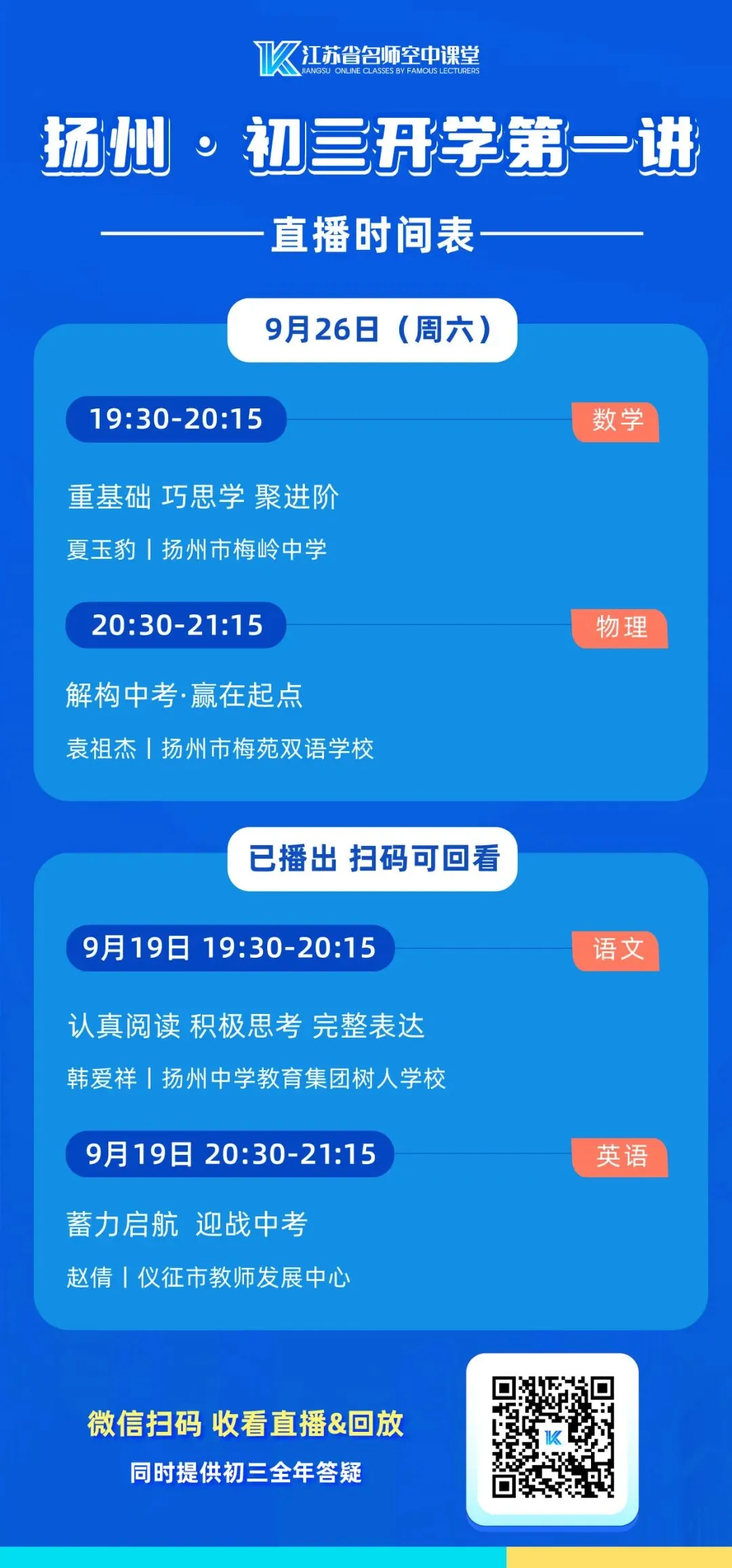 9月26日晚7:30,扬州《初三开学第一讲》不见不散!-第5张图片-四季读书网 9月26日晚7:30,扬州《初三开学第一讲》不见不散!-第5张图片-四季读书网