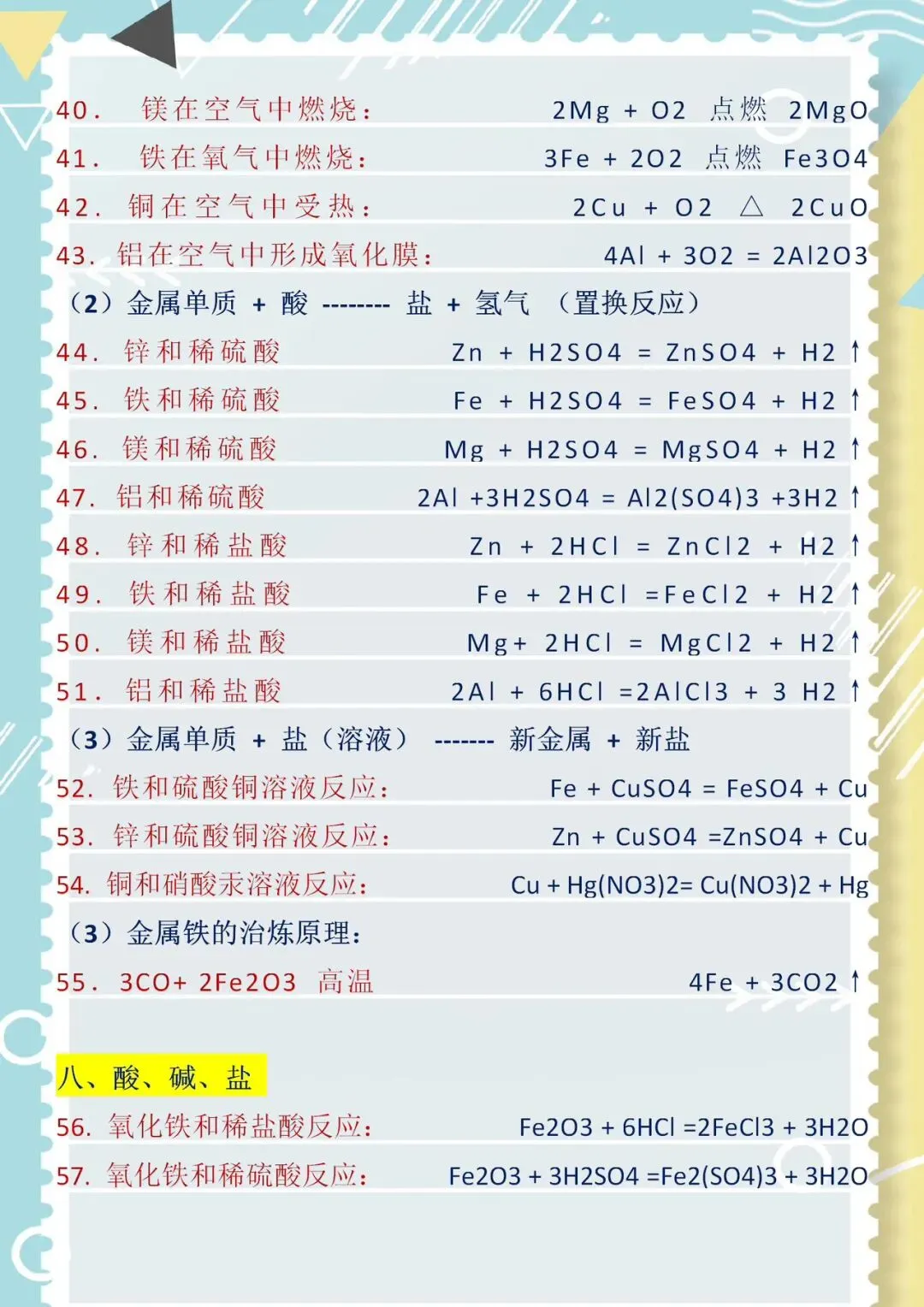 建议收藏|初三化学反应公式大全-第7张图片-四季读书网 建议收藏|初三化学反应公式大全-第7张图片-四季读书网