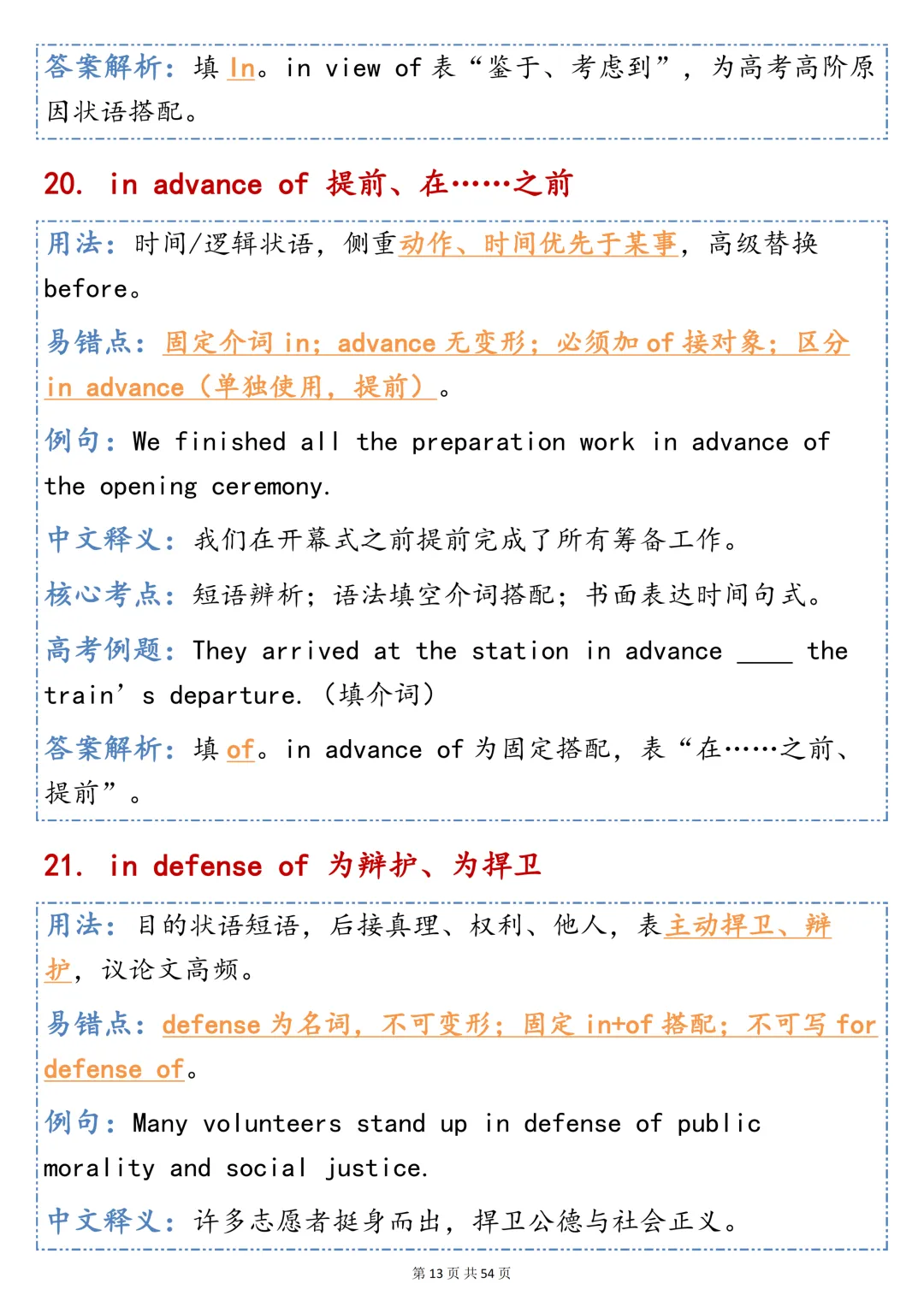 高考英语 100 个介词固定搭配|语法填空 + 短文改错核心考点,直接打印背诵-第13张图片-四季读书网