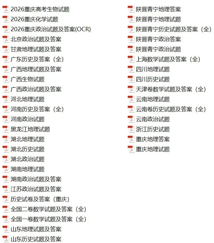 2026年全国各地高考试卷(Ⅰ、Ⅱ卷、自主命题)+答案汇总-第5张图片-四季读书网 2026年全国各地高考试卷(Ⅰ、Ⅱ卷、自主命题)+答案汇总-第5张图片-四季读书网