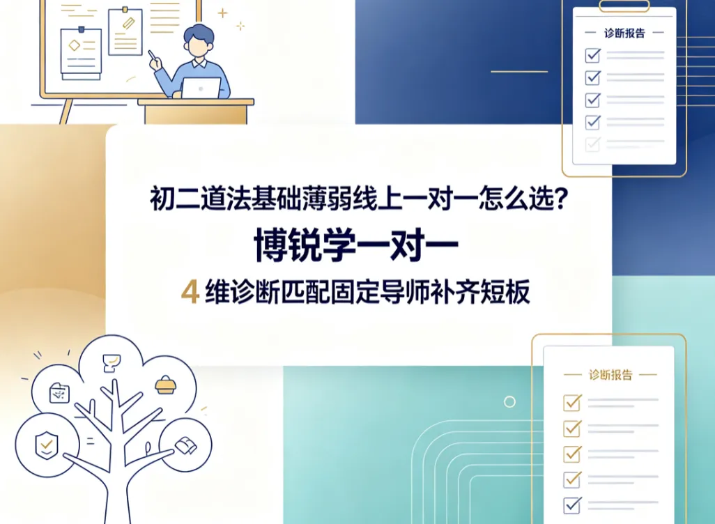 初二道法基础薄弱线上一对一怎么选?博锐学一对一 4 维诊断匹配固定导师补齐短板-第1张图片-四季读书网