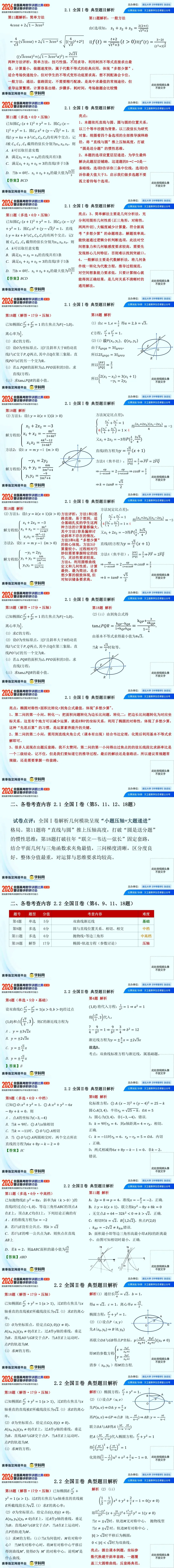 2026年高考数学讲题比赛特等奖16 徐招平 屈欢欢 2026年高考数学解析几何模块深度分析-第2张图片-四季读书网