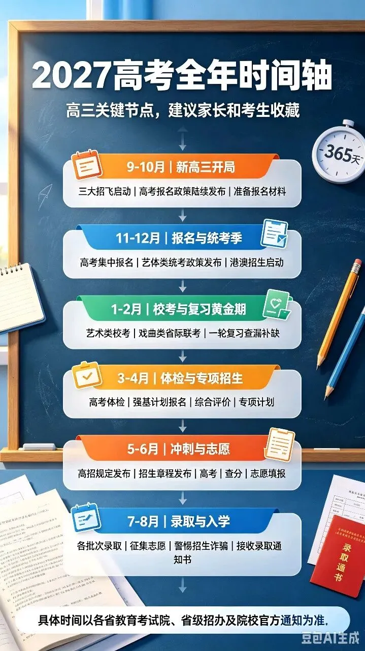 @2027届陕西高三生!全年高考大事时间表出炉,关键节点+陕西新政策,一个都别漏-第9张图片-四季读书网